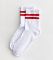 New Look Red Ribbed Stripe Tube Socks